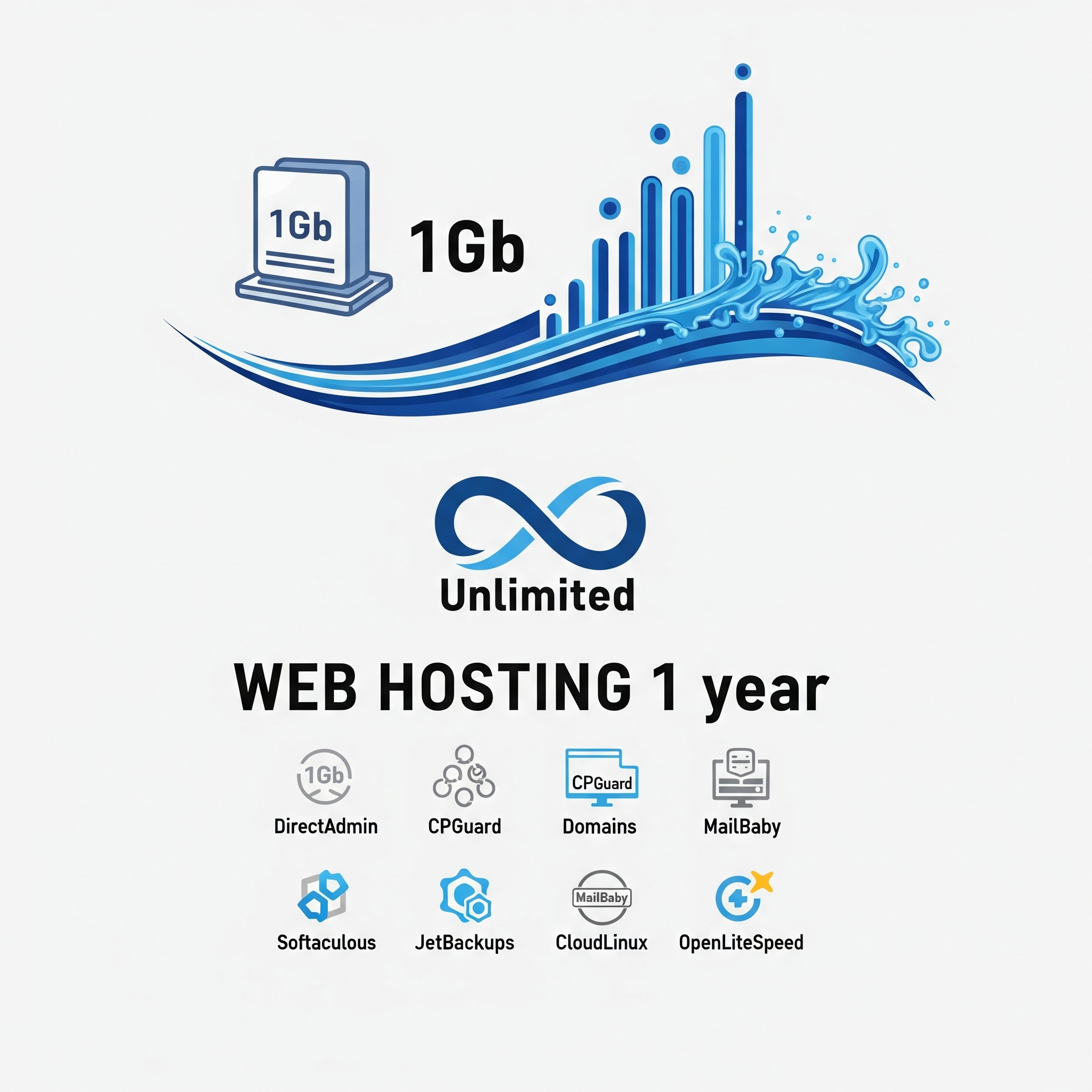 1GB Web Hosting - DirectAdmin 1Gb Space - All other features unlimited - Dallas server